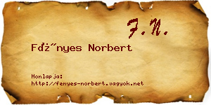 Fényes Norbert névjegykártya