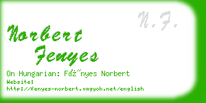 norbert fenyes business card